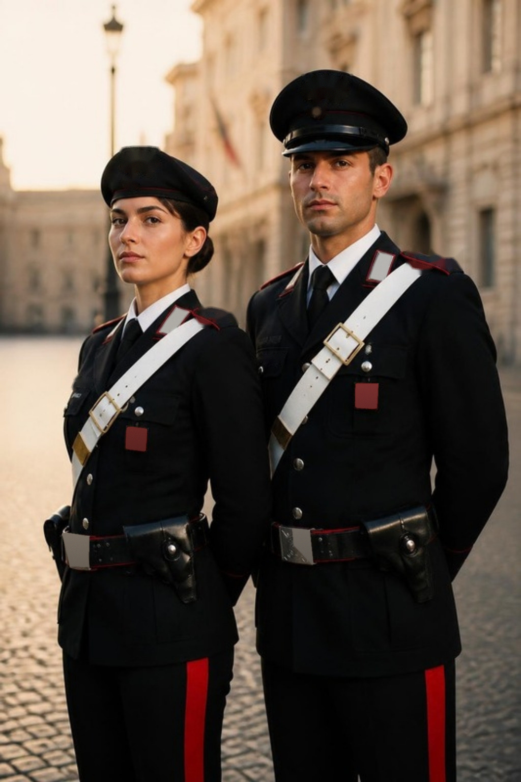 Due appartenenti alla Arma dei Carabinieri in uniforme